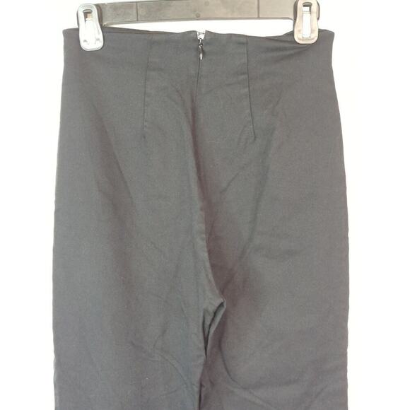 Reformation Black High Rise Straight Leg Trousers Back Zip Women's Sz. 6 - Picture 7 of 11